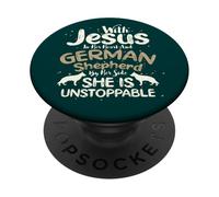 Christianisme Jésus Cœur Berger Allemand à côté chrétien PopSockets PopGrip Adhésif