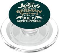 Christianisme Jésus Cœur Berger Allemand à côté chrétien PopSockets PopGrip pour MagSafe