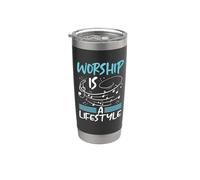 Christianisme : le culte est un mode de vie, notes de musique : Christian Gobelet isotherme en acier inoxydable double paroi
