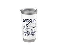 Christianisme : le culte est un mode de vie, notes de musique : Christian Gobelet isotherme en acier inoxydable double paroi
