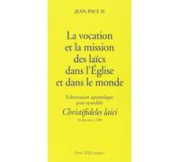 Christifideles laici vocation et mission laics