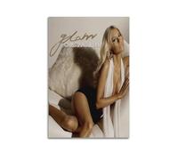 Christina Aguilera Couverture de l'album signée limitée, couverture d'album de musique, chanteuse pop hip-hop, rap - Impression sur toile esthétique pour fille et garçon - Décoration de dortoir - 20 x