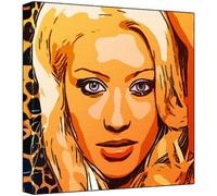 Christina Aguilera Pop Art Impression sur toile Multicolore 30 x 30 x 2,5 cm