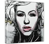 Christina Aguilera Pop Art Impression sur toile Multicolore 30 x 30 x 2,5 cm