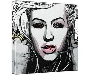 Christina Aguilera Pop Art Impression sur toile Multicolore 30 x 30 x 2,5 cm