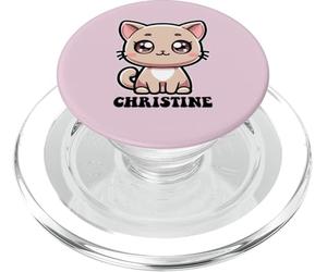 Christine Chat Mignon pour Fille Nom Christine PopSockets PopGrip pour MagSafe