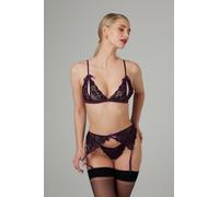 Christine - Ensemble soutien-gorge ouvert 3 pièces "Axelle" - Violet