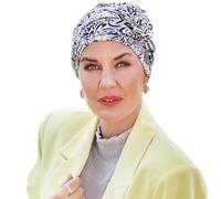 Christine Headwear Turban Classic LotusHeadwear Foulard (Taille Unique - Bleu-Beige)