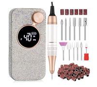 CHRISTINE SHELLY Recharegebale - Perceuse à ongles électrique professionnelle sans fil avec 12 embouts, 40 000 tr/min, pour ongles en acrylique, gel, manucure et maison