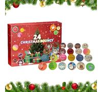 Christmas 2025 - Bouncy Ball Surprise Set for Holiday Fun | 24 Count Rubber Balls in Assorted Designs, Daily Countdown Toy Gift for Kids Classroom or Party Celebration 8.27x6.3x1.97 in