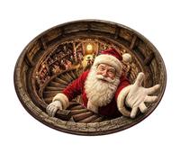 Christmas 3D Round Rug, Optical Illusion Christmas Area Mat, Decorative Rug | Enhances Aesthetic Appeal, 60cm, For Holiday, Entryway, Porch, Living Room, Bedroom, Floor, Entrance, Home