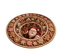 Christmas 3D Round Rug, Optical Illusion Christmas Area Mat, Decorative Rug | Enhances Aesthetic Appeal, 60cm, For Holiday, Entryway, Porch, Living Room, Bedroom, Floor, Entrance, Home