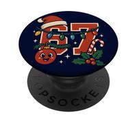 Christmas 67 Meme for Meme Lovers Funny Six Seven for Kids PopSockets PopGrip Adhésif