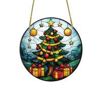 Christmas Acrylic Sun Catchers - 2D Hanging Window Ornaments for Festive Home Décor | Transparent Seasonal Decoration with Sparkling Light Reflection | for Living Room, Bedroom, Car, Wall, Or