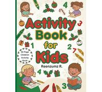 Christmas - Activity Book for Kids: 50 Single Sided Page Activity Book for Kids-Christmas Themed Mazes, Word Search, Alphabet, Counting, Matching ... Tracing, Designing, Complete the Drawing