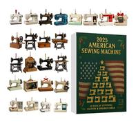 Christmas Advent 2025-2D Acrylic | Sewing Machine Pendants 24Days Countdown Calendar Ornaments in Decorative Set for Quilters Textile Artists | Study Bedroom Office Wall Mantel Front Door Wreath