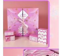 Christmas Advent Box - Calendrier Compte à rebours Coffret Cadeau, 24 Grilles Réutilisables, Faits à la Main, Cadeaux de Fête Rechargeables, Adultes, Famille, Amis, Garniture de Bas Cadeaux