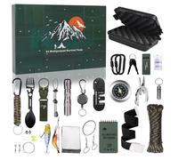 Christmas Advent Calendar - 24 Days Survival Gear Set for Family, Teens, Adults, Outdoor Camping, Fishing, Hiking, Bushcraft Prepper Tools, Multi-Function Gear, Adventure Countdown 2025