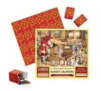 Christmas Advent Calendar Jigsaw Puzzle 1000pcs, Puzzle Advent Calendar 2026 for Adult Teens, 24 Day Christmas Countdown Calendars Jigsaw Puzzles for Gifts (D)