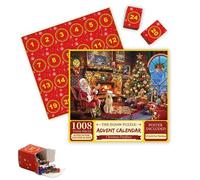 Christmas Advent Calendar Jigsaw Puzzle 1000pcs, Puzzle Advent Calendar 2026 for Adult Teens, 24 Day Christmas Countdown Calendars Jigsaw Puzzles for Gifts (C)