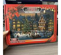 Christmas Advent Calendar Jigsaw Puzzle 1000pcs, Puzzle Advent Calendar 2026 for Adult Teens, 24 Day Christmas Countdown Calendars Jigsaw Puzzles for Gifts (A)