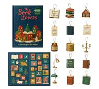 Christmas Advent Calendars 2025, 24 Days Christmas Countdown Advent Calendars with Acrylic Book 2D Pendant Ornaments for Readers