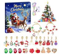 Christmas Advent Calendars Bracelets 2025 for Kids, 24 Days Countdown Calendar with Bracelet, Earrings, Hair Accessories Christmas Holiday Ornament