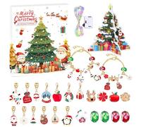 Christmas Advent Calendars Bracelets 2025 for Kids, 24 Days Countdown Calendar with Bracelet, Earrings, Hair Accessories Christmas Holiday Ornament