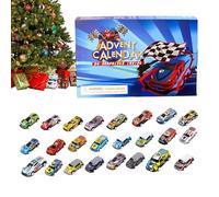 Christmas Advent Cars - ABS 37.6x22.7 cm, 24 jours de course Calendrier Coundown | Favors de fête de jouets pour véhicules pour les cadeaux de vacances pour