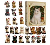 Christmas Advent Hanging Ornament | 2D Acrylic Kitten Crafts Calendar Boxes | Christmas 24-Day Countdown Animal Tree Cat Lover For Home, Car Rearview Mirror, Door Handle, Branches, Indoor, Mantle, Shelfs