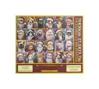 Christmas Advent Puzzle, 1000 Pieces Toy Party Favors, Christmas Dog Cat Brain Teaser Puzzle Advent - for Celebration Brain Training Party Family Gathering Men Women Kids