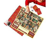 Christmas Advents Puzzle, 1000 Pieces Festive Santa Claus Snowman Décor, Challenging Winter Jigsaw Puzzle, Seasonal Advents for Celebrations, Family, Friends, 27.56x19.69 inches