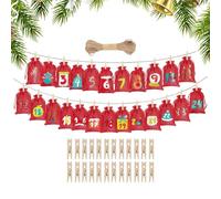 Christmas Anticipation Kit - Fillable Numbered Drawstring Sacks, Wedding Birthday Celebration Decor, Creates Cherished Seasonal Tradition, Holds Favors Small Treats Surprises, Seasonal Home Adornment