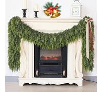 Christmas Artificial Garland, Real Touch Cedar Garland, 2025 Christmas Artificial Cedar Garlands for Table, Mantle, Wall, Indoor, Outdoor Decorations (6ft (96head))