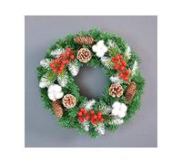 Christmas Artificial Wreath Front Door Decoration with Light Source Garland for Decorate The Door Porch Wall Wreaths for Front Door (Color : Without Light Size : 60cm in Diameter)