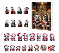 Christmas Avent Calendar Panda Compte à rebours Mini Ornement d'arbre de Noël (C)
