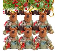 Christmas Bags Zipper Design, 2026 New Reusable Christmas Zipper Gift Bags, Large Fabric Doll Gift Bag, Thickened Felt Material for Presents, Apples, Candies and Gift (6Pcs-A)