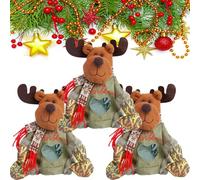 Christmas Bags Zipper Design, 2026 New Reusable Christmas Zipper Gift Bags, Large Fabric Doll Gift Bag, Thickened Felt Material for Presents, Apples, Candies and Gift (3Pcs-A)