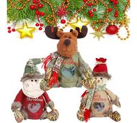 Christmas Bags Zipper Design, 2026 New Reusable Christmas Zipper Gift Bags, Large Fabric Doll Gift Bag, Thickened Felt Material for Presents, Apples, Candies and Gift (3Pcs-Mix)