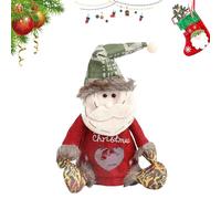 Christmas Bags Zipper Design, Christmas Decoration Bag, Reusable Small Fabric Gift Bags, Santa Snowman Deer Shaped Storage Gift Bags for Party and Festival (#2)