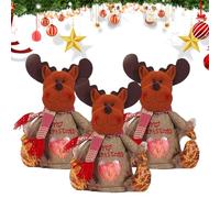 Christmas Bags Zipper Design, Reusable Christmas Zipper Gift Bags for Packaging of Presents Candy Fruit and Festival (3pcs-c)