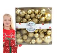 Christmas Ball - 44 Pieces Glitter Tree Pendants | Assorted Hanging Ornaments | Sparkling Decorative Spheres for Outdoor Garden Pathway Tabletop Fireplace Window Garland Banister Staircase