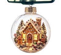 Christmas Ball Ornament - Glowing Holiday Scene, Warm LED Light Decors