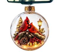 Christmas Ball Ornament - Glowing Holiday Scene, Warm LED Light Decors