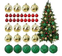 Christmas Ball Ornament Set - 36 Colorful Shatterproof Baubles, Hanging Pendant Decorations, Vibrant Festive Accent for Tree Wreath Garland Mantel Window Sill Yard, Holiday Decor, Multicolor