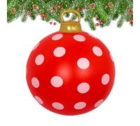 Christmas Ball Ornaments - 24 inches Festive Hanging Decor | Glossy Red and White Sphere Decor, Elegant Holiday Display Accessory, Lightweight Shatter Resistant Bauble Set for Garden Porch Yard