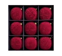 Christmas Ball Ornaments - 9 Pieces Velvet Holiday Balls | Shatterproof Pendants for Indoor Outdoor Christmas Tree Decorations Winter Parties Family Gatherings and Seasonal Home Decor, 3.93 inches
