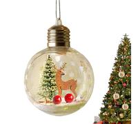 Christmas Ball Ornaments - Clear Lighted Holiday Decor, Santa Claus Snowman Decorative Ball, Illuminated Christmas Decoration | Suitable Home Party Living Room Mantle Table Window, Perfect
