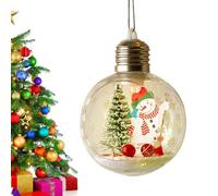 Christmas Ball Ornaments - Clear Lighted Holiday Decor, Santa Claus Snowman Decorative Ball, Illuminated Christmas Decoration | Suitable Home Party Living Room Mantle Table Window, Perfect