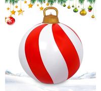 Christmas Ball Ornaments - PVC 23.62x23.62 inches | Giant Inflatable Ornaments, Red and White Props Festive Decorations | Yard Outside Garden Winter Party Porch Indoor Festival